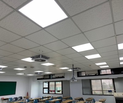 教室區LED照明燈具:消耗電功率由80W/盞調降為20W/盞2